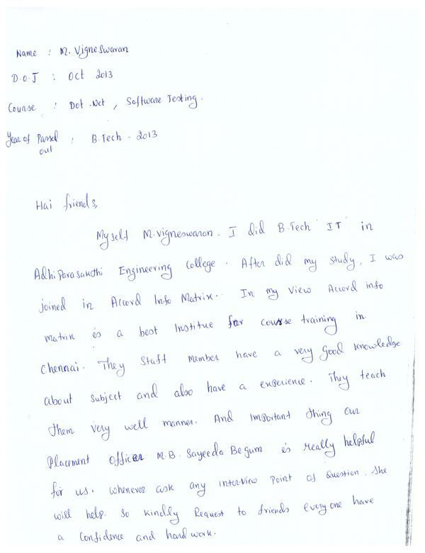 Dot Student Testimonial