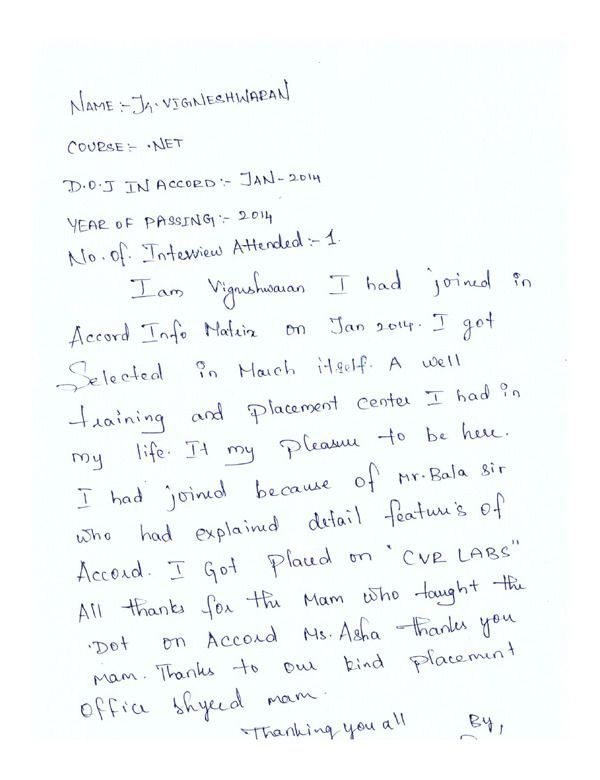 Dot Student Testimonial