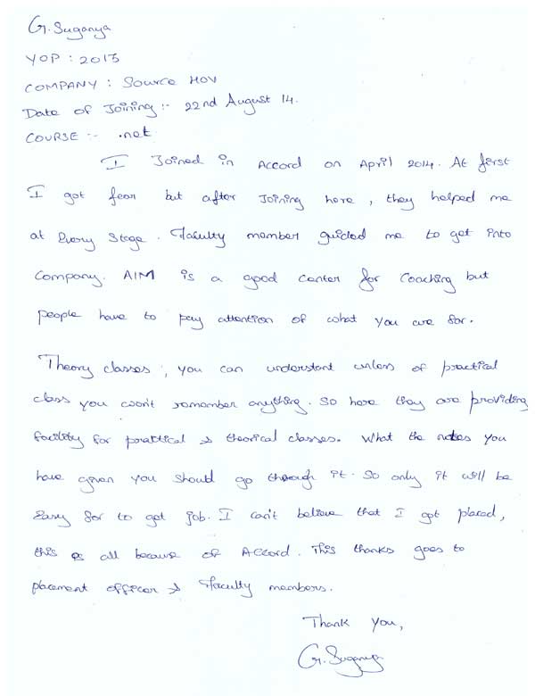 Dot Student Testimonial