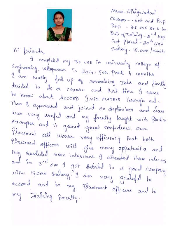 Dot Student Testimonial