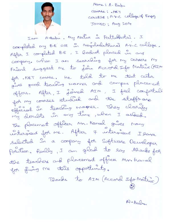 Dot Student Testimonial