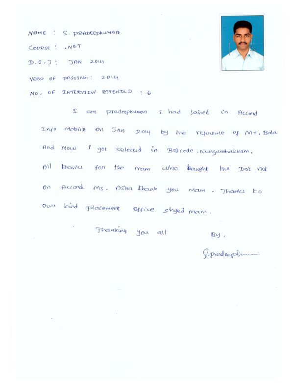 Dot Student Testimonial