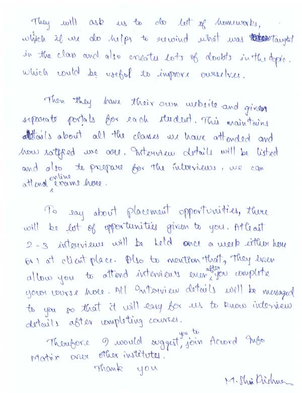 Dot Student Testimonial