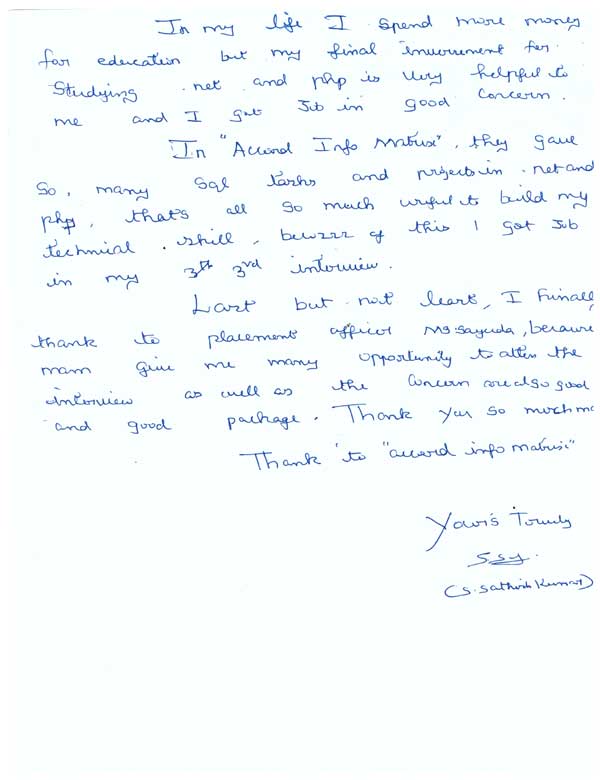 Dot Student Testimonial