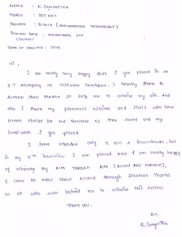 Dot Student Testimonial
