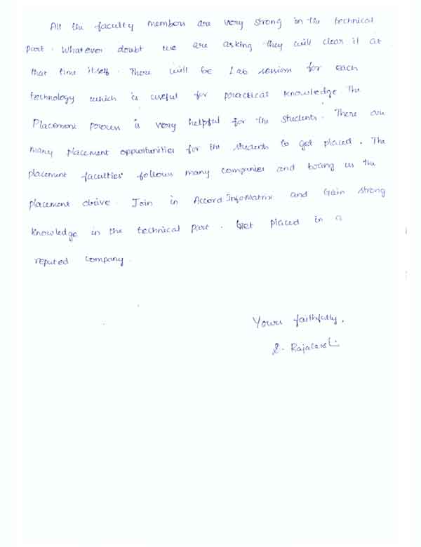 Dot Student Testimonial