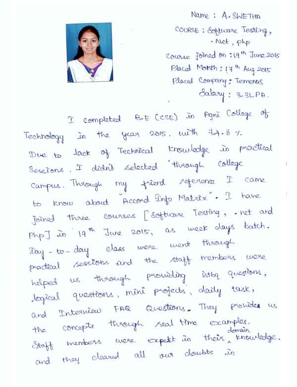 Dot Student Testimonial