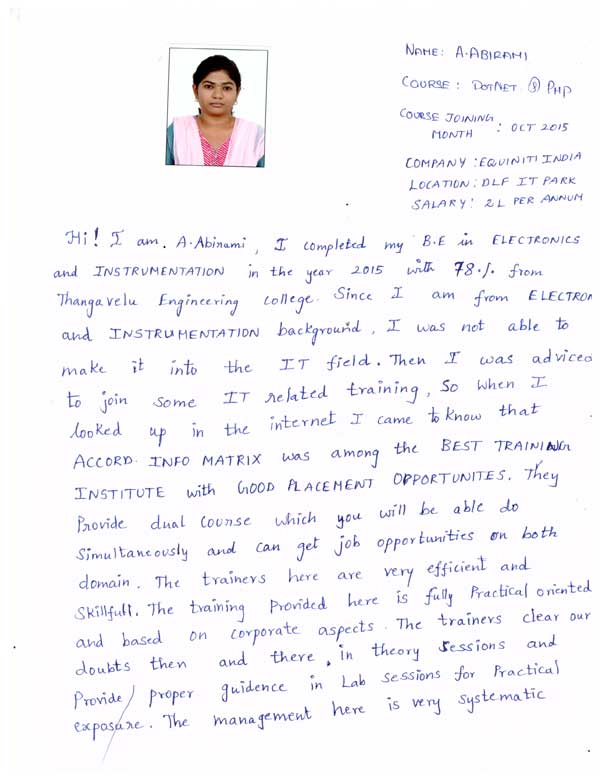 Dot Student Testimonial