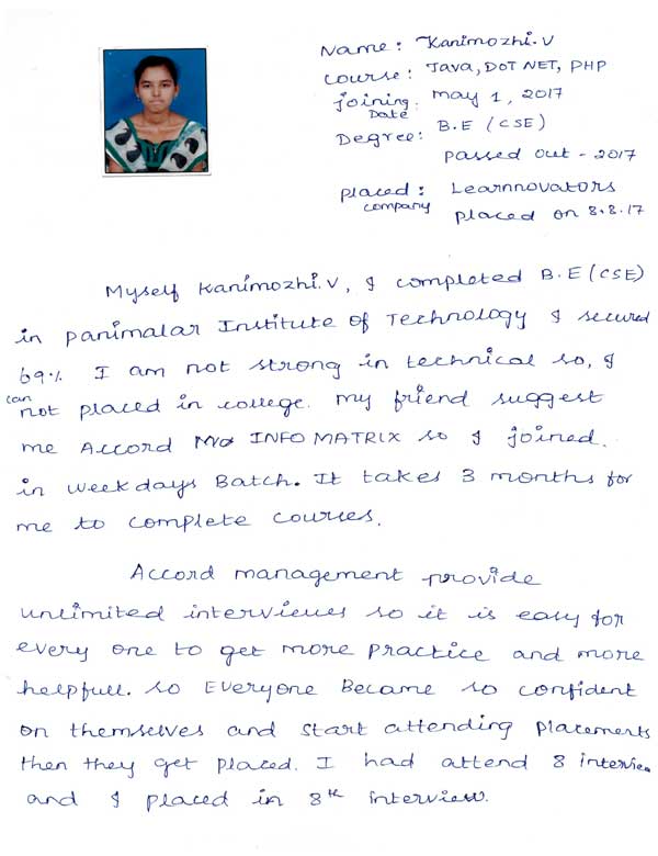 Dot Student Testimonial