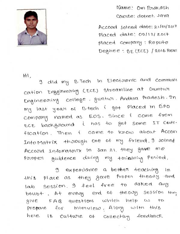 Dot Student Testimonial