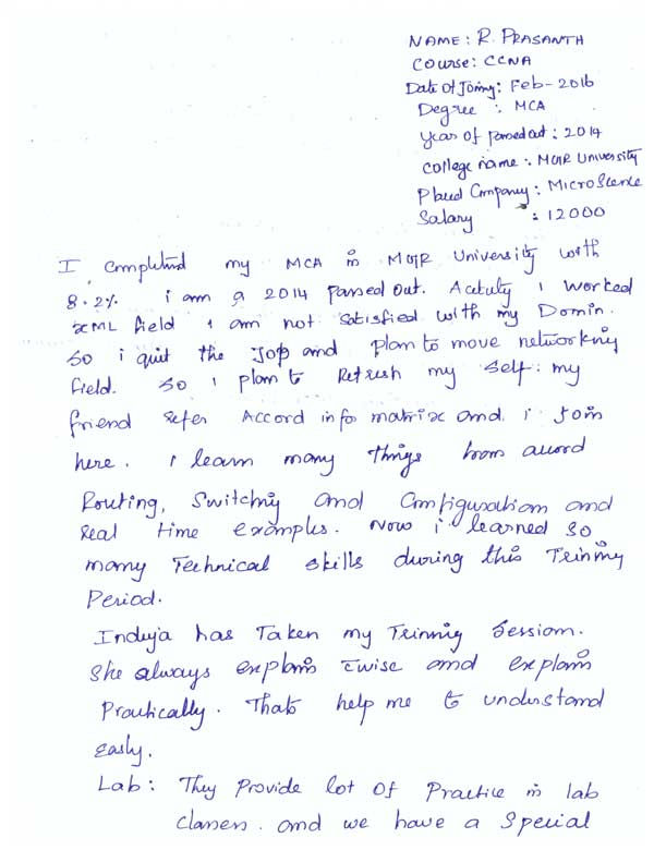 CCNA Student Testimonial