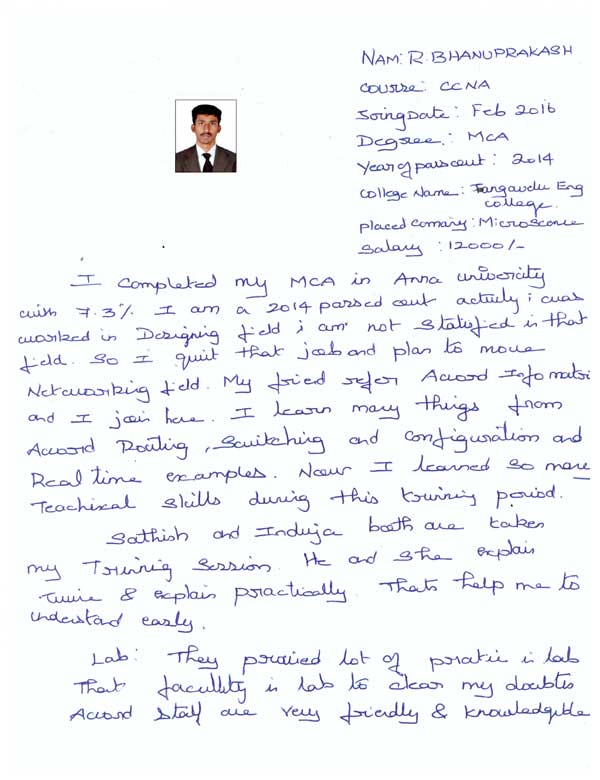 CCNA Student Testimonial