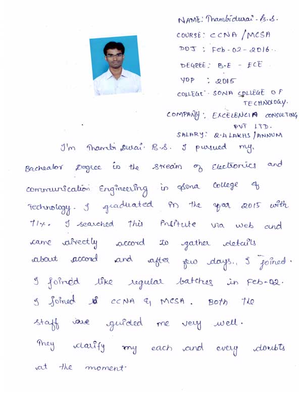 CCNA Student Testimonial