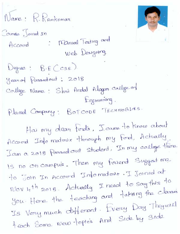 Testing Student Testimonial