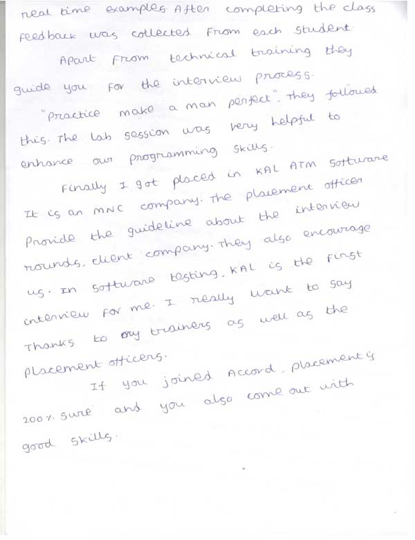 Testing Student Testimonial